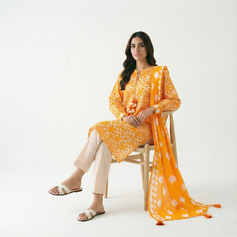 AL - KARAM 3 Piece Cambric Suit